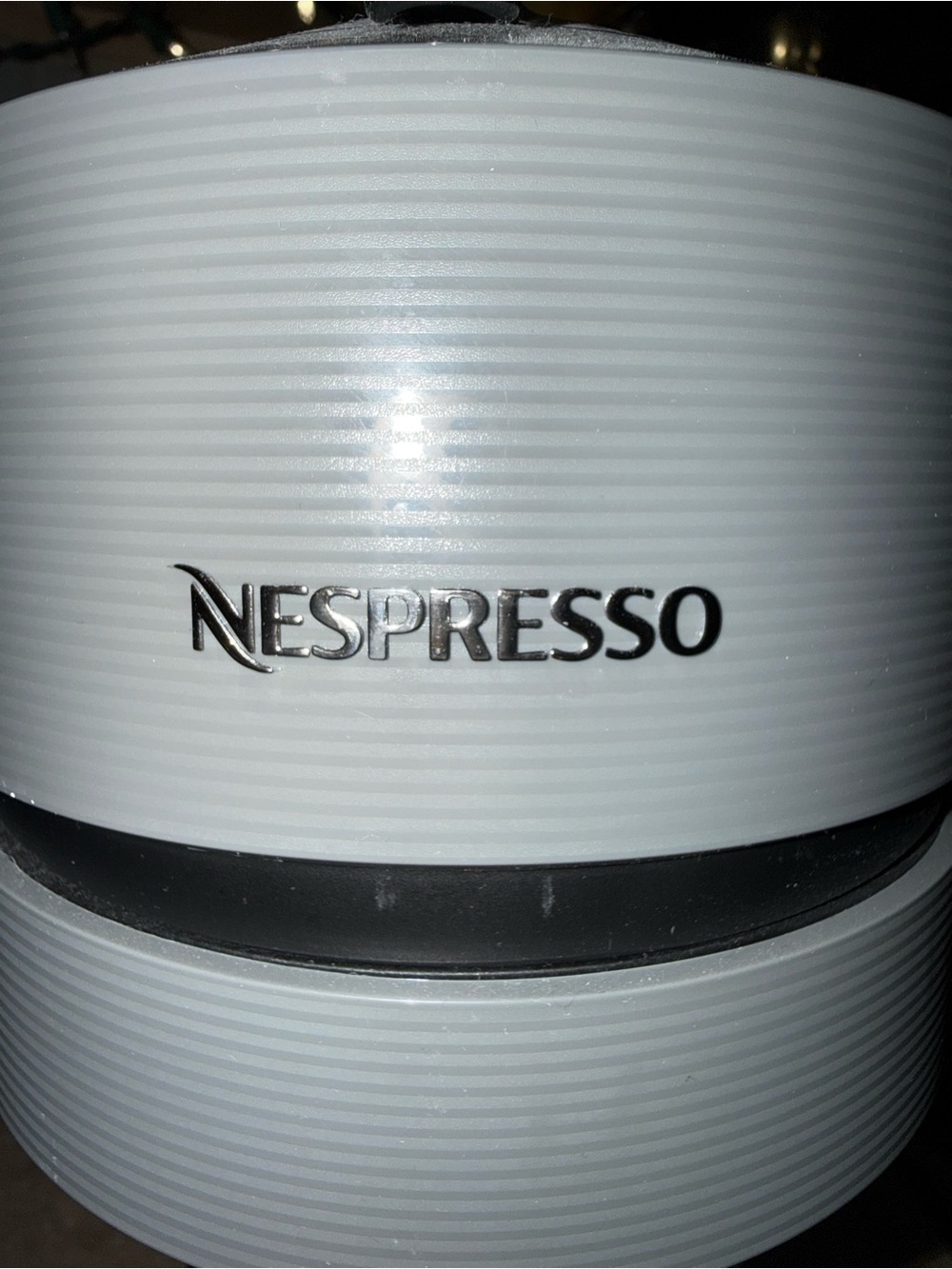 Nespresso  grey Coffee Capsule Machine with Black Trim